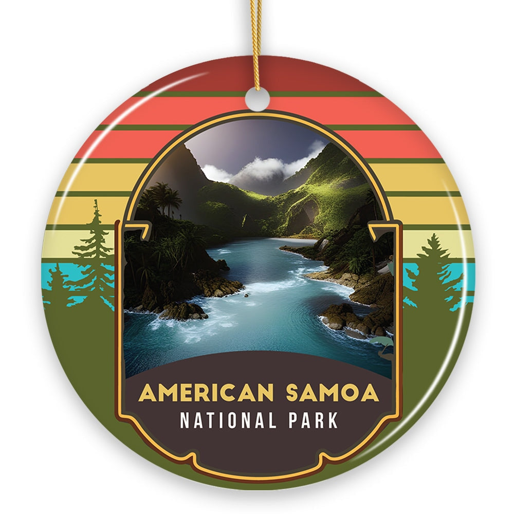 American Samoa National Park Retro Style Ornament, Tutuila  Tourist Attraction and Gift