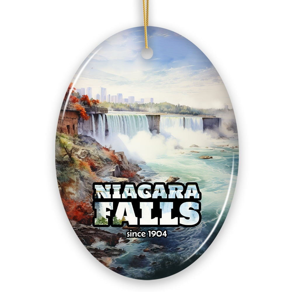 Beautiful Niagara Falls Paradise Ornament, Waterfall and Nature Travel Souvenir