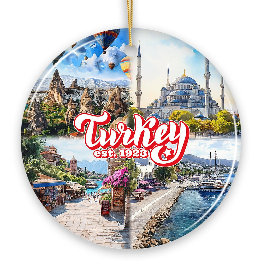 Culturally Vibrant Turkey Ceramic Ornament, Ottoman Souvenir and Christmas Tree Decor