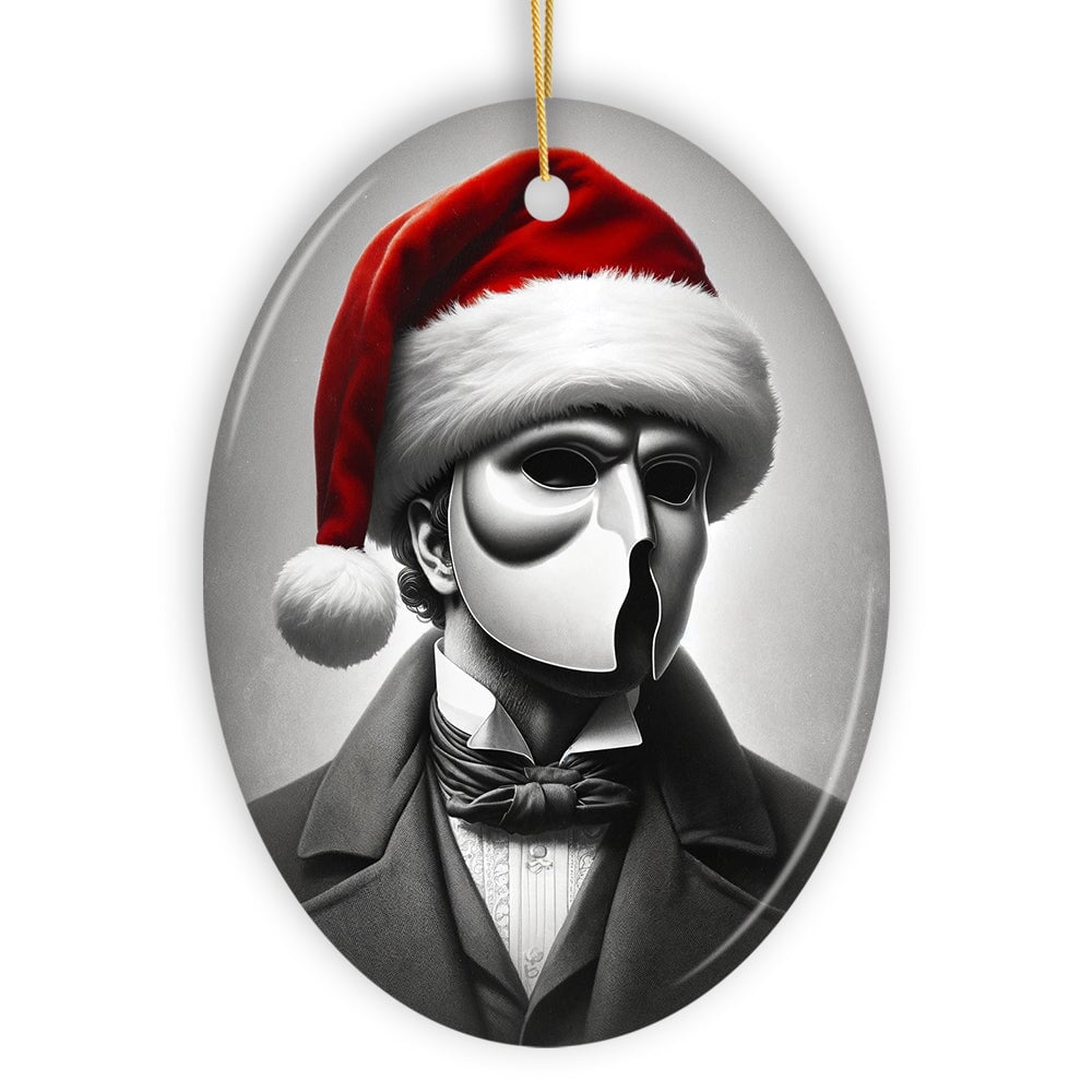 Dark Elegance Phantom of the Opera Santa Ornament, Mysterious Holiday Decor for Haunted Homes