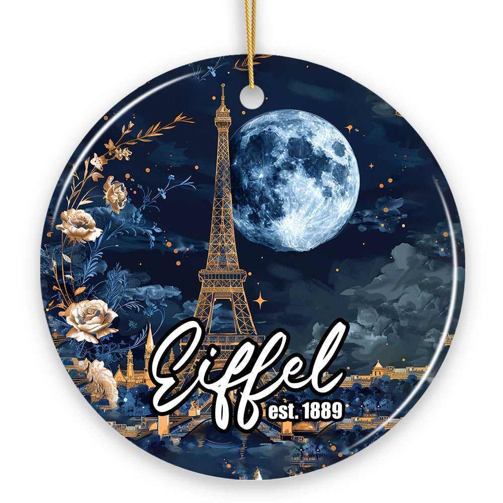 Eiffel Tower Majestic Night View Christmas Ornament, France Souvenir and Gift