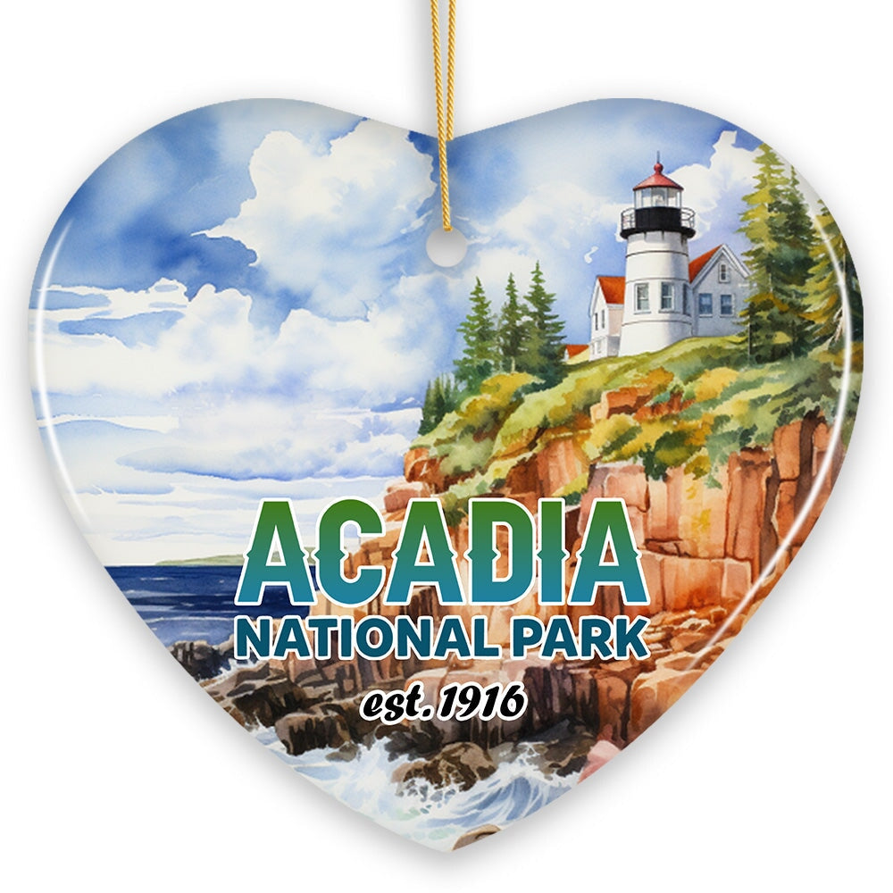 Majestic Acadia National Park Artwork Ornament, Travel Souvenir and Christmas Gift