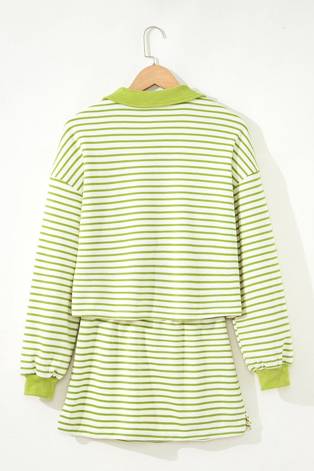 Juniper Stripe Collared Pullover and Skort Outfit