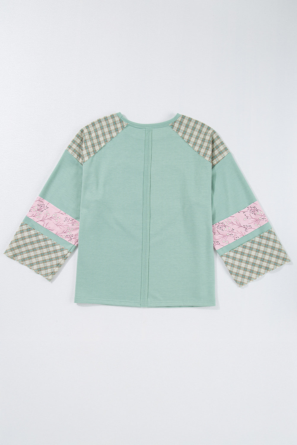 Emilia Plaid Floral Peace Heart Long Sleeve Top