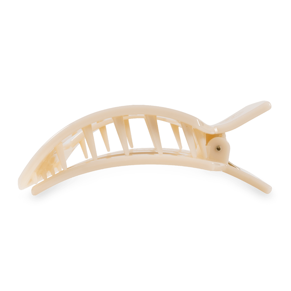 Almond Beige Large Flat Square Hair Clip | TELETIES 4.5" Nearly Unbreakable Neutral Claw Clip