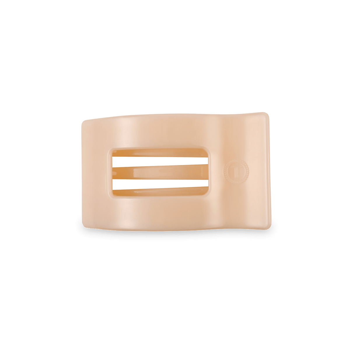 Almond Beige Small Flat Rectangle Hair Clip | TELETIES 3.25" Nearly Unbreakable Neutral Claw Clip