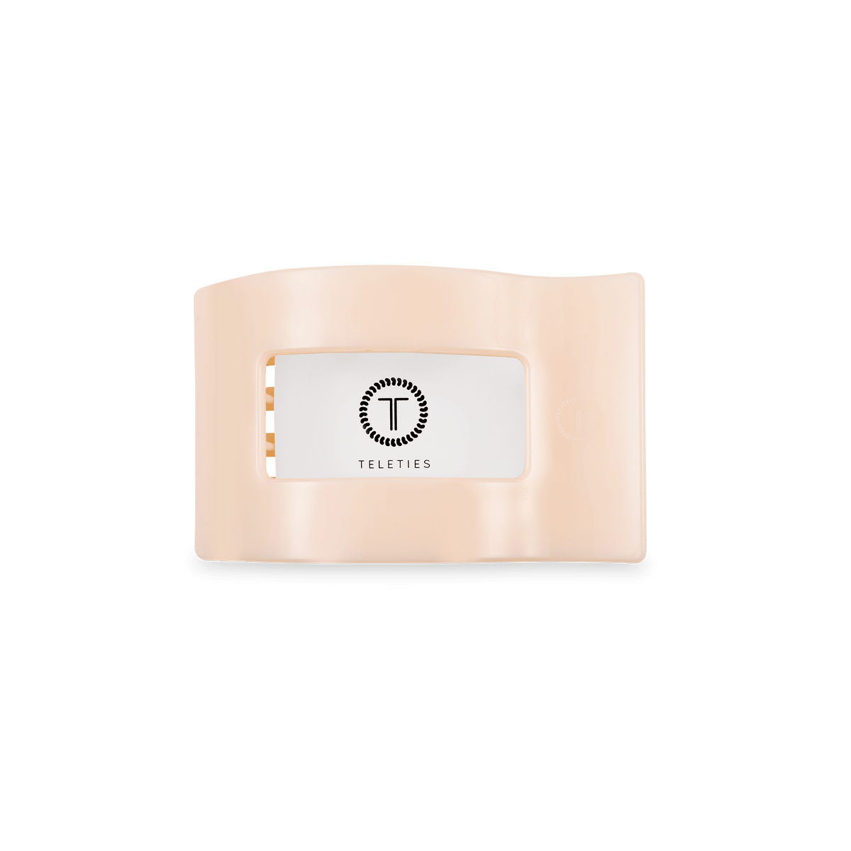 Almond Beige Small Flat Rectangle Hair Clip | TELETIES 3.25" Nearly Unbreakable Neutral Claw Clip