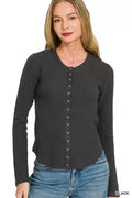Double Knit Snap Button Shirt | Casual Layering Top | Zenana