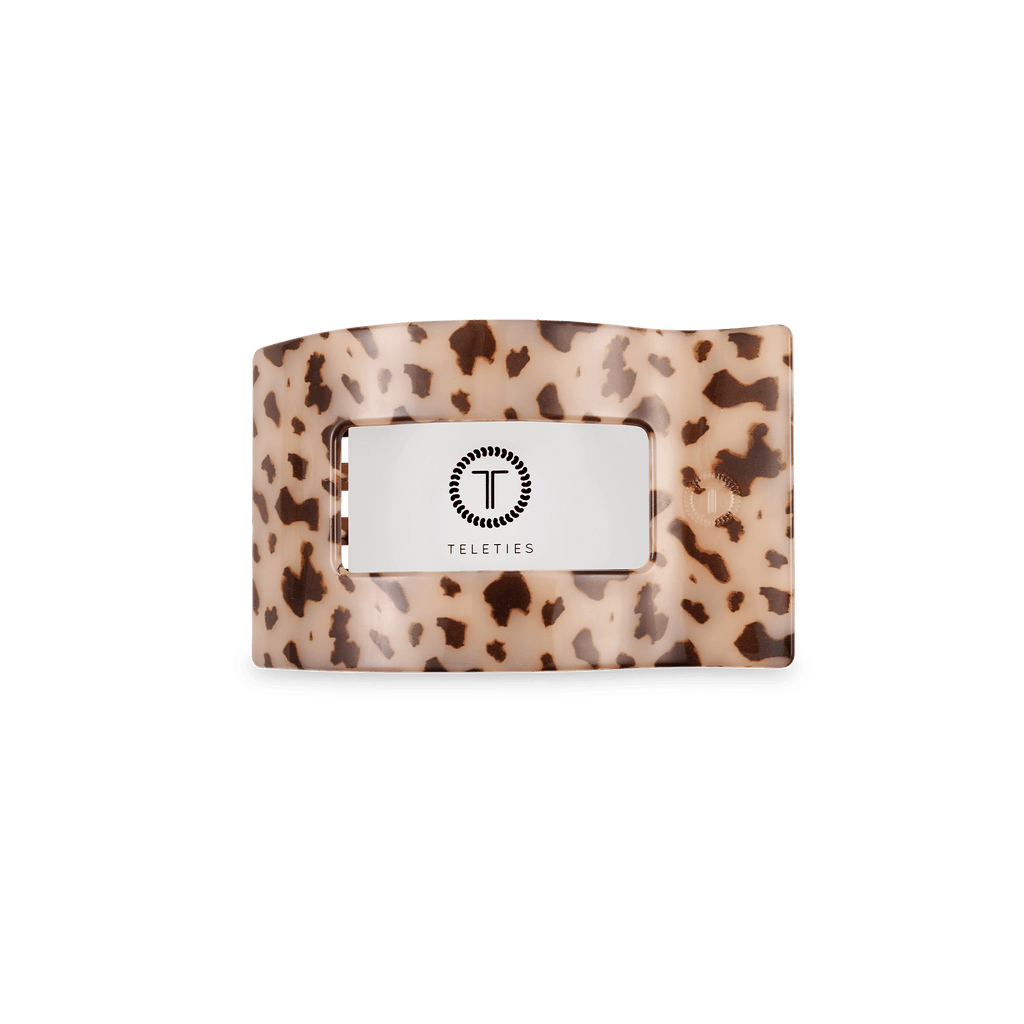Blonde Tortoise Small Flat Rectangle Hair Clip | TELETIES 3.25" Nearly Unbreakable Claw Clip