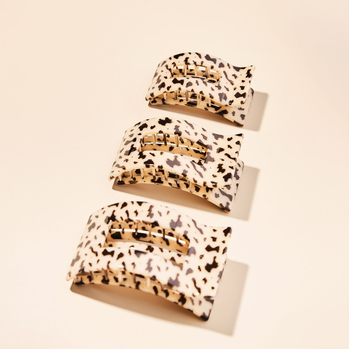 Blonde Tortoise Small Flat Rectangle Hair Clip | TELETIES 3.25" Nearly Unbreakable Claw Clip