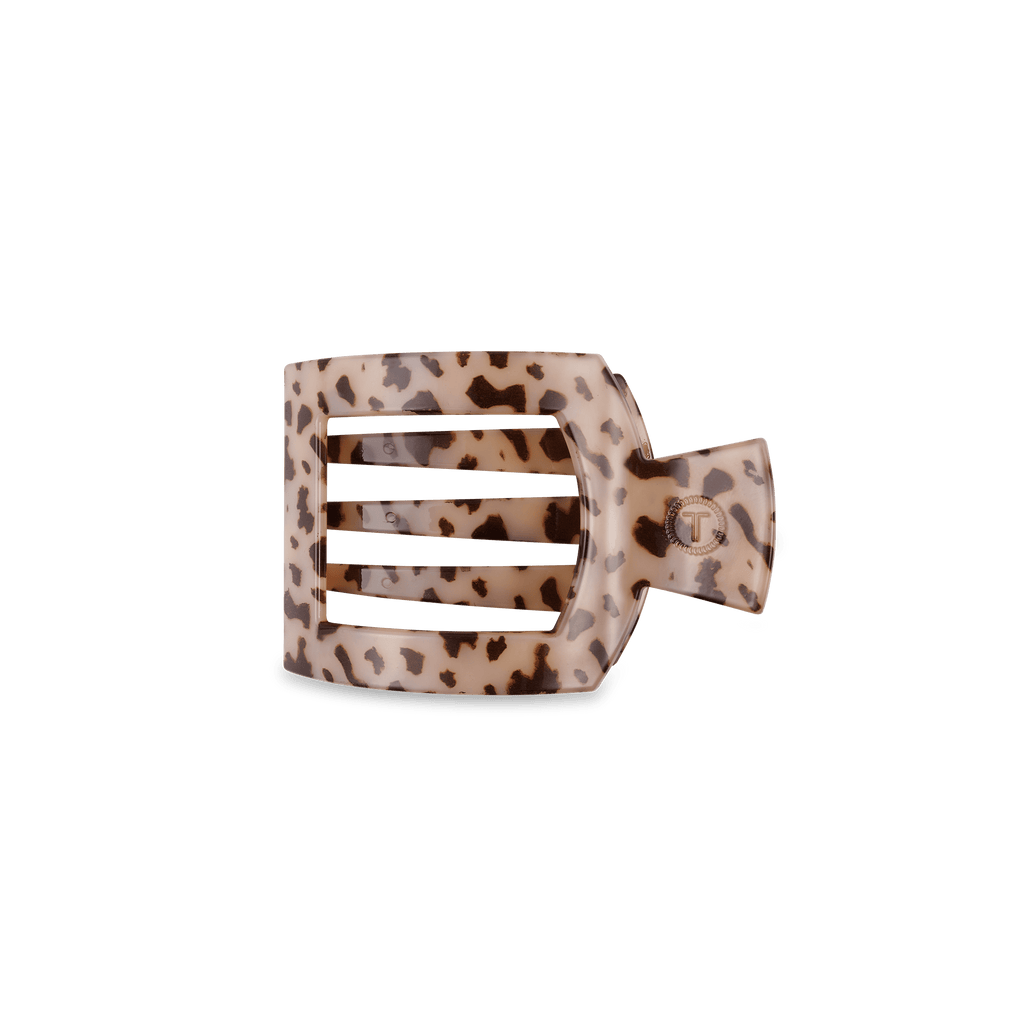 Blonde Tortoise Small Flat Square Hair Clip | TELETIES 3.4" Nearly Unbreakable Claw Clip