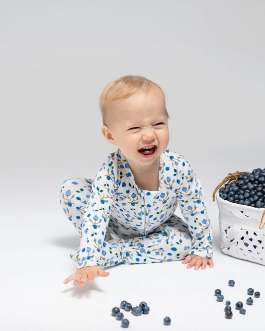 Blueberry Bamboo Zipper Footie