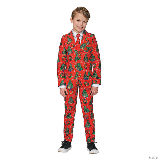 Boys Red Christmas Suit Costume - Small