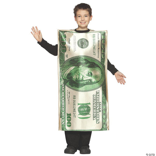 Kids $100 Dollar Bill Costume - Medium