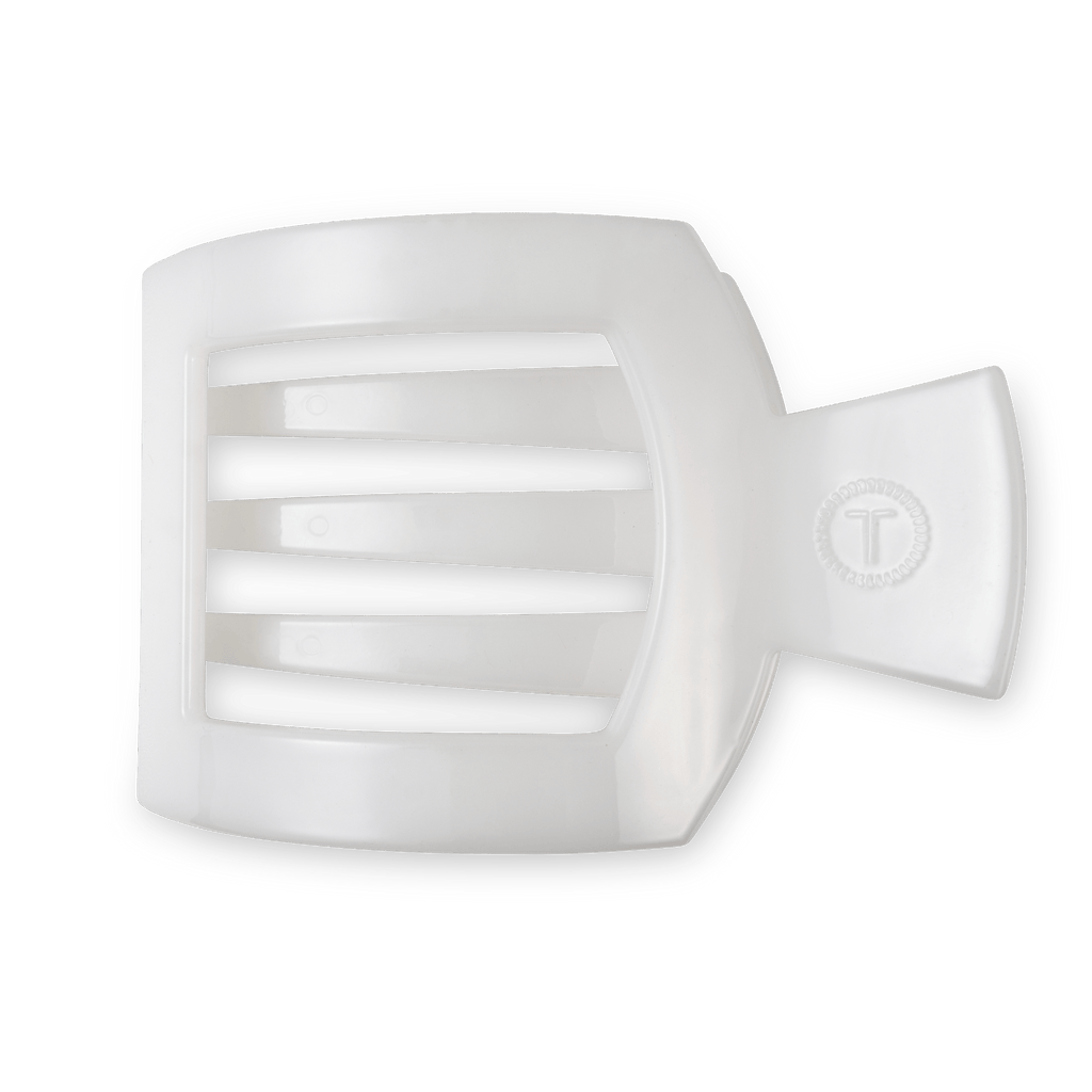 Coconut White Large Flat Square Hair Clip | TELETIES 4.5" Nearly Unbreakable White Claw Clip