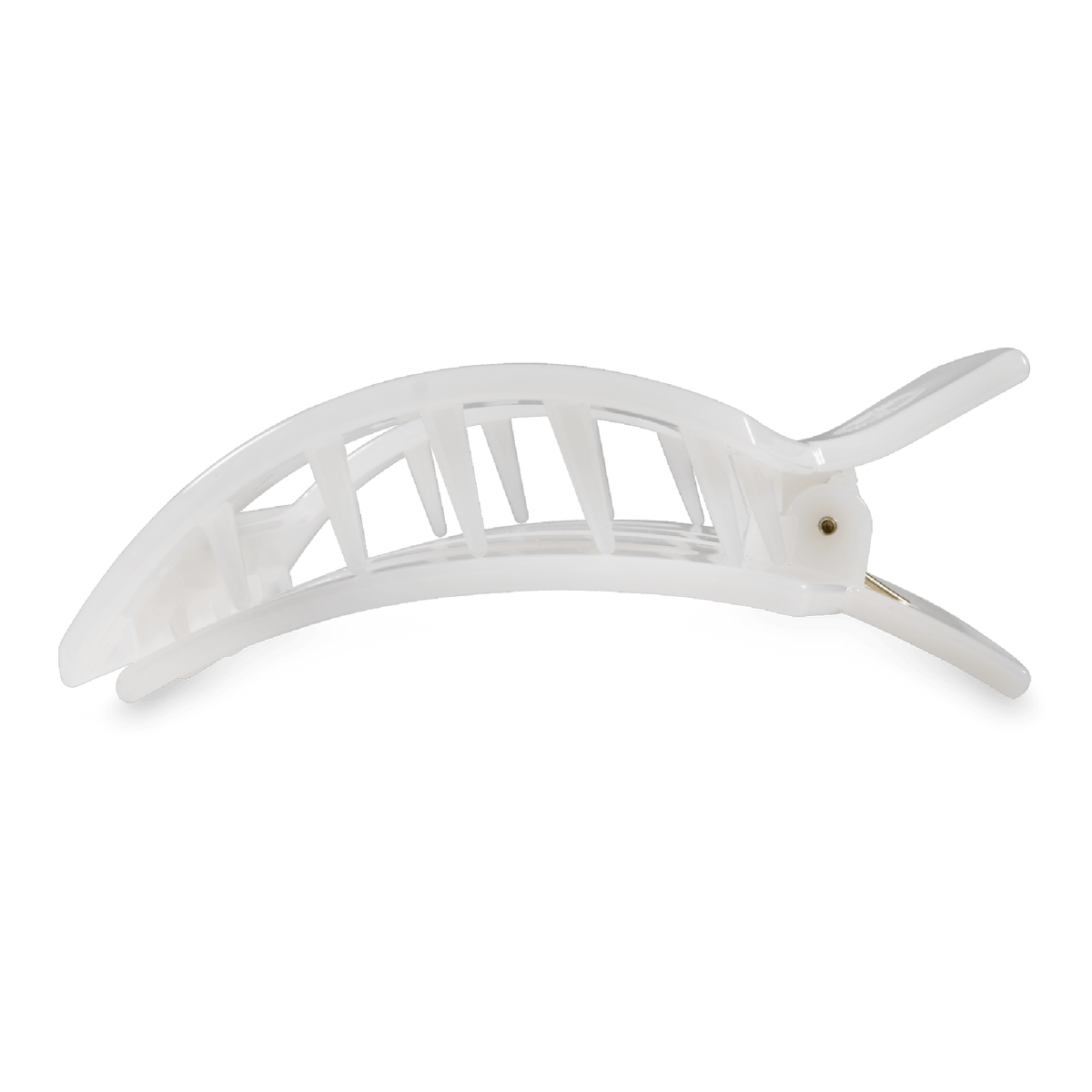 Coconut White Large Flat Square Hair Clip | TELETIES 4.5" Nearly Unbreakable White Claw Clip