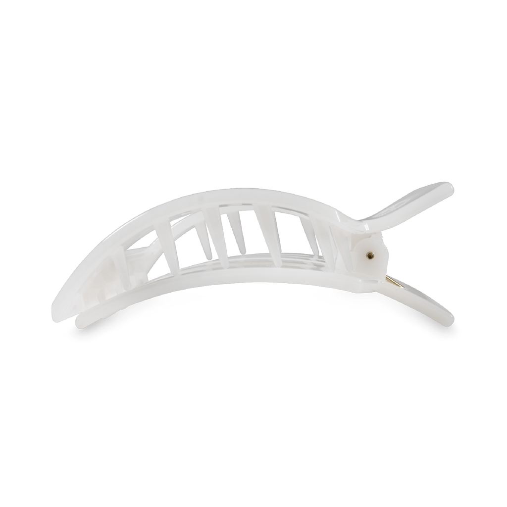 Coconut White Medium Flat Square Hair Clip | TELETIES 3.6" Nearly Unbreakable White Claw Clip