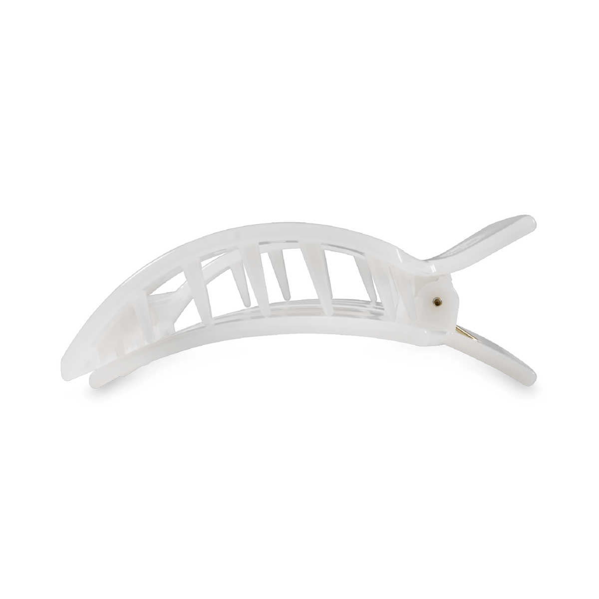 Coconut White Medium Flat Square Hair Clip | TELETIES 3.6" Nearly Unbreakable White Claw Clip