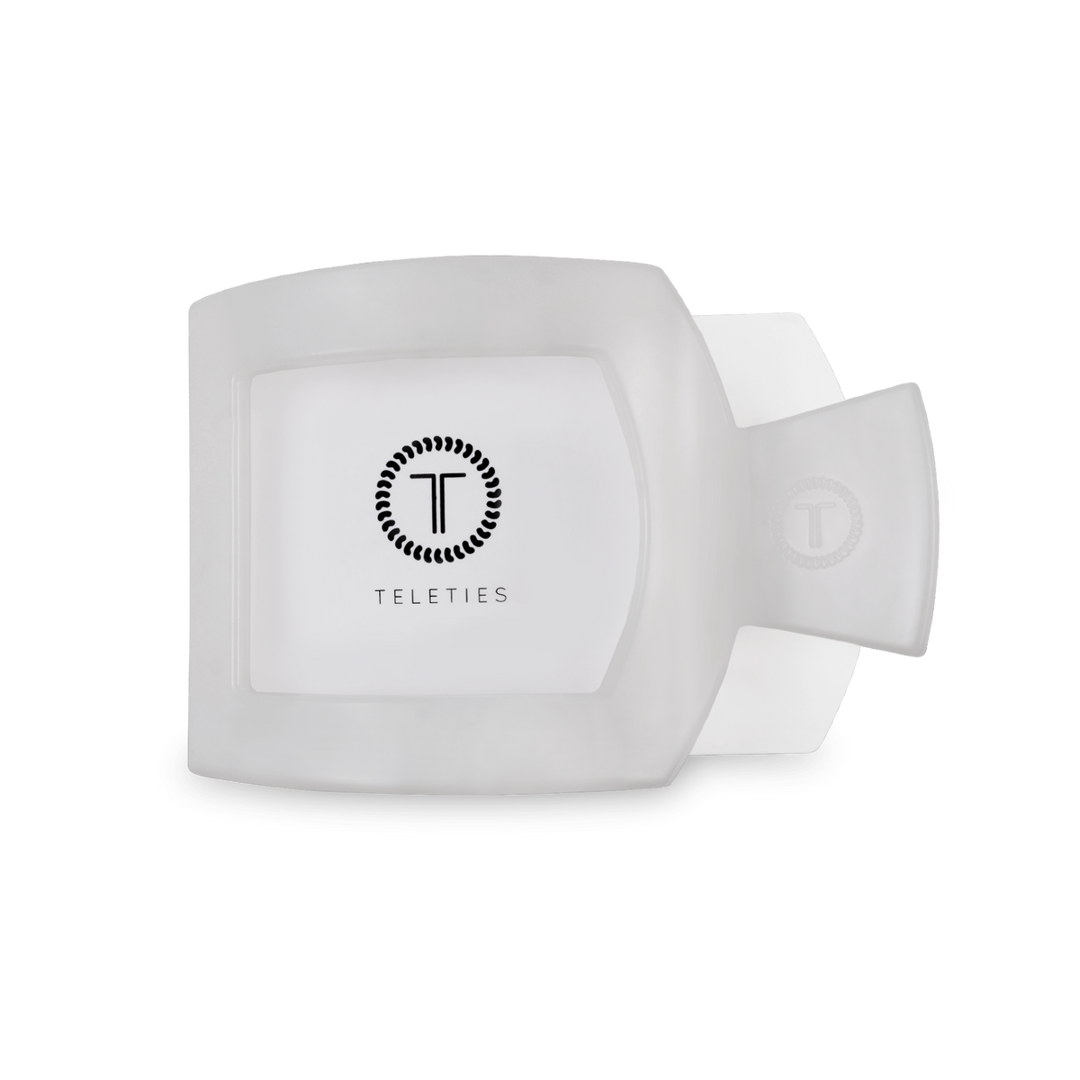 Coconut White Medium Flat Square Hair Clip | TELETIES 3.6" Nearly Unbreakable White Claw Clip