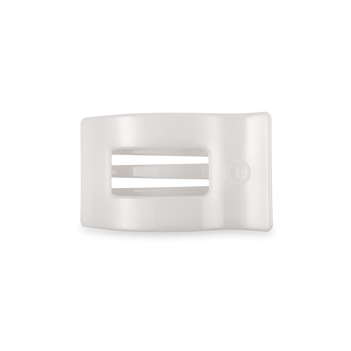 Coconut White Small Flat Rectangle Hair Clip | TELETIES 3.25" Nearly Unbreakable White Claw Clip