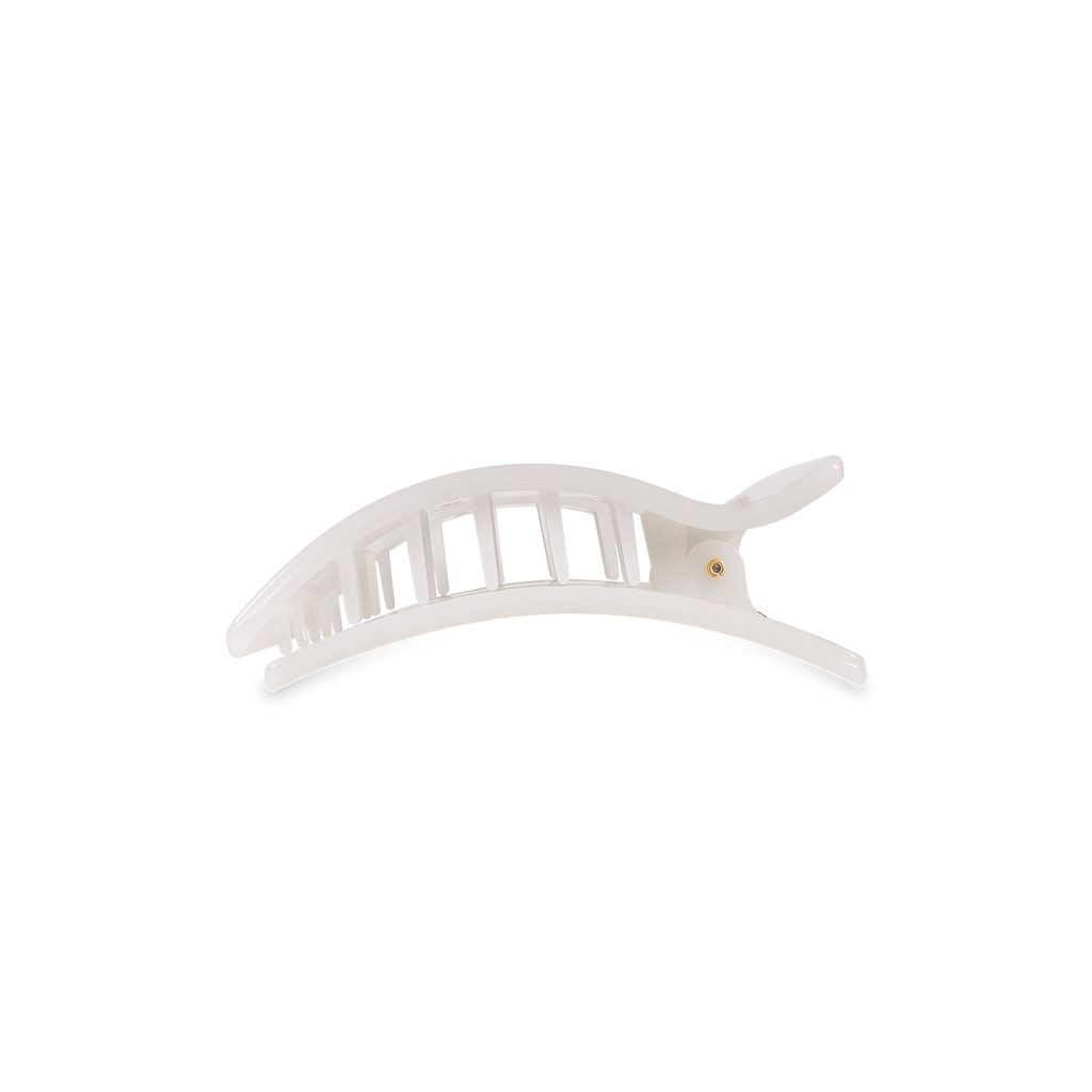 Coconut White Small Flat Rectangle Hair Clip | TELETIES 3.25" Nearly Unbreakable White Claw Clip