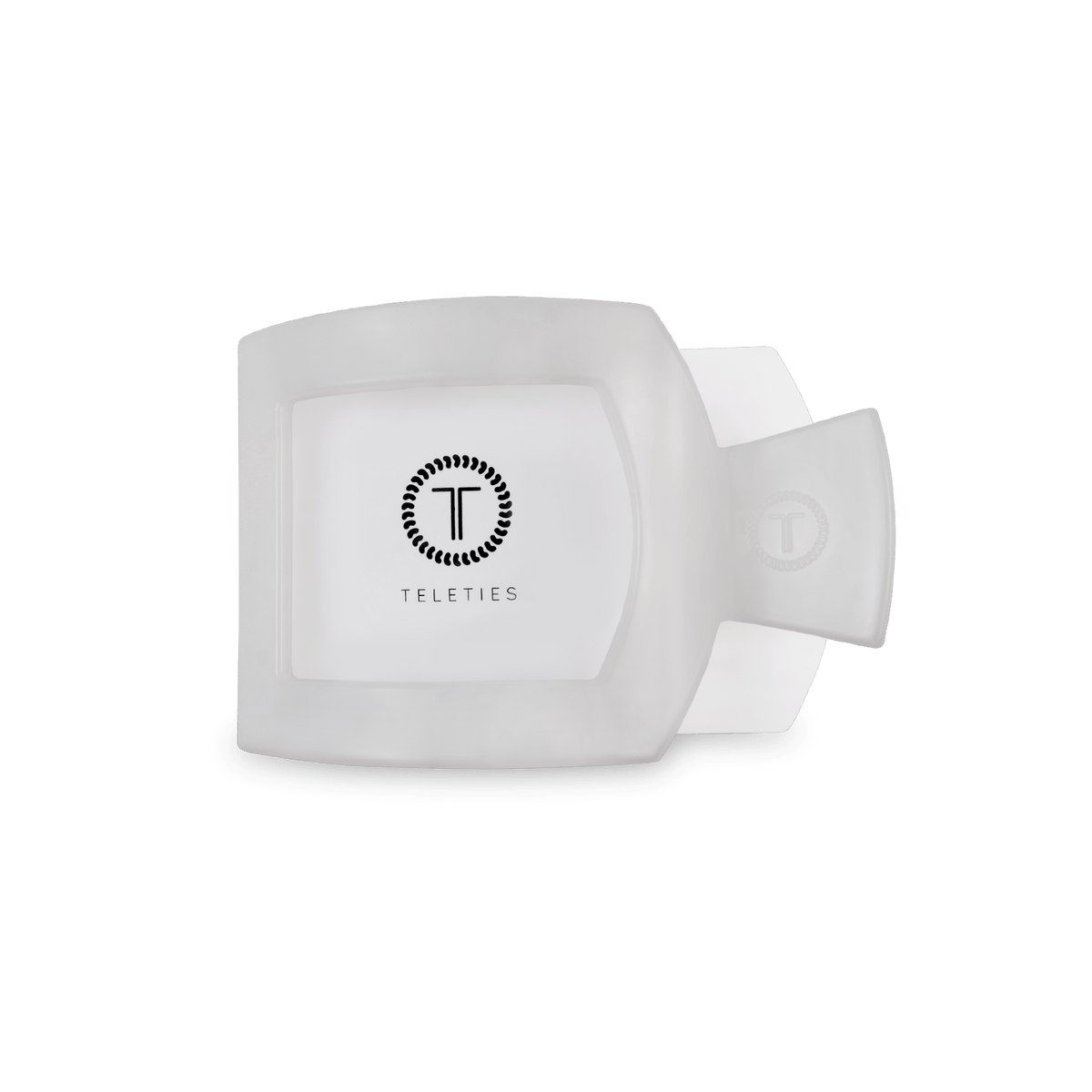 Coconut White Small Flat Square Hair Clip | TELETIES 3.4" Nearly Unbreakable White Claw Clip