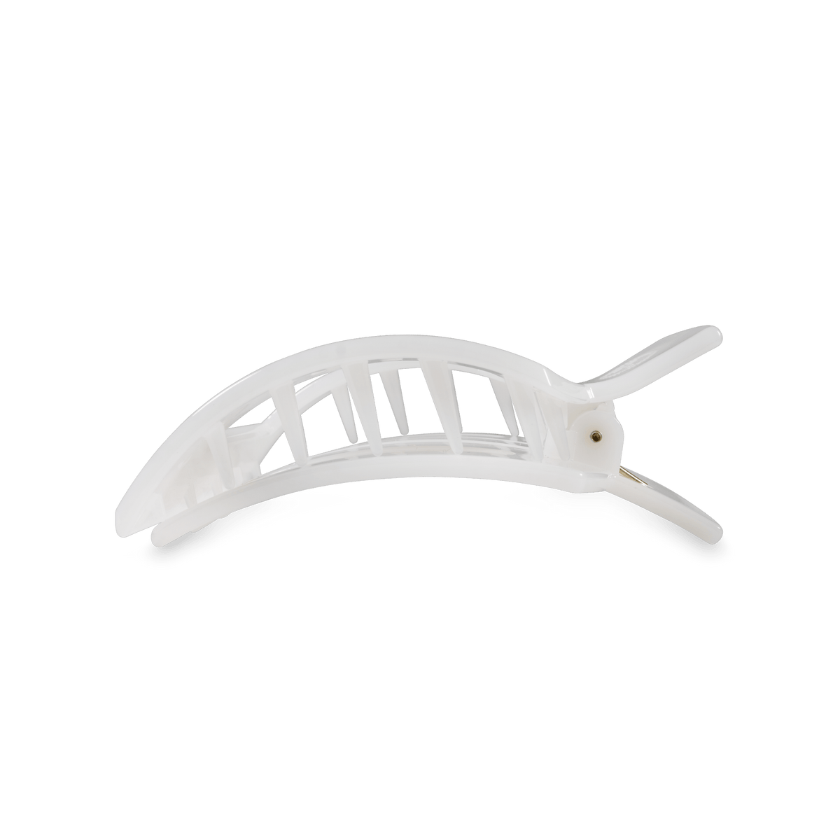Coconut White Small Flat Square Hair Clip | TELETIES 3.4" Nearly Unbreakable White Claw Clip