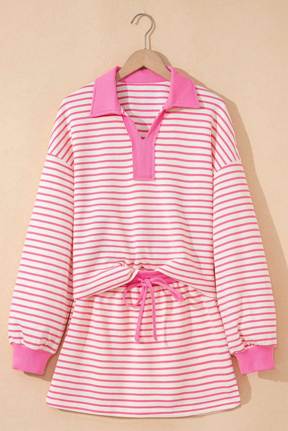 Juniper Stripe Collared Pullover and Skort Outfit