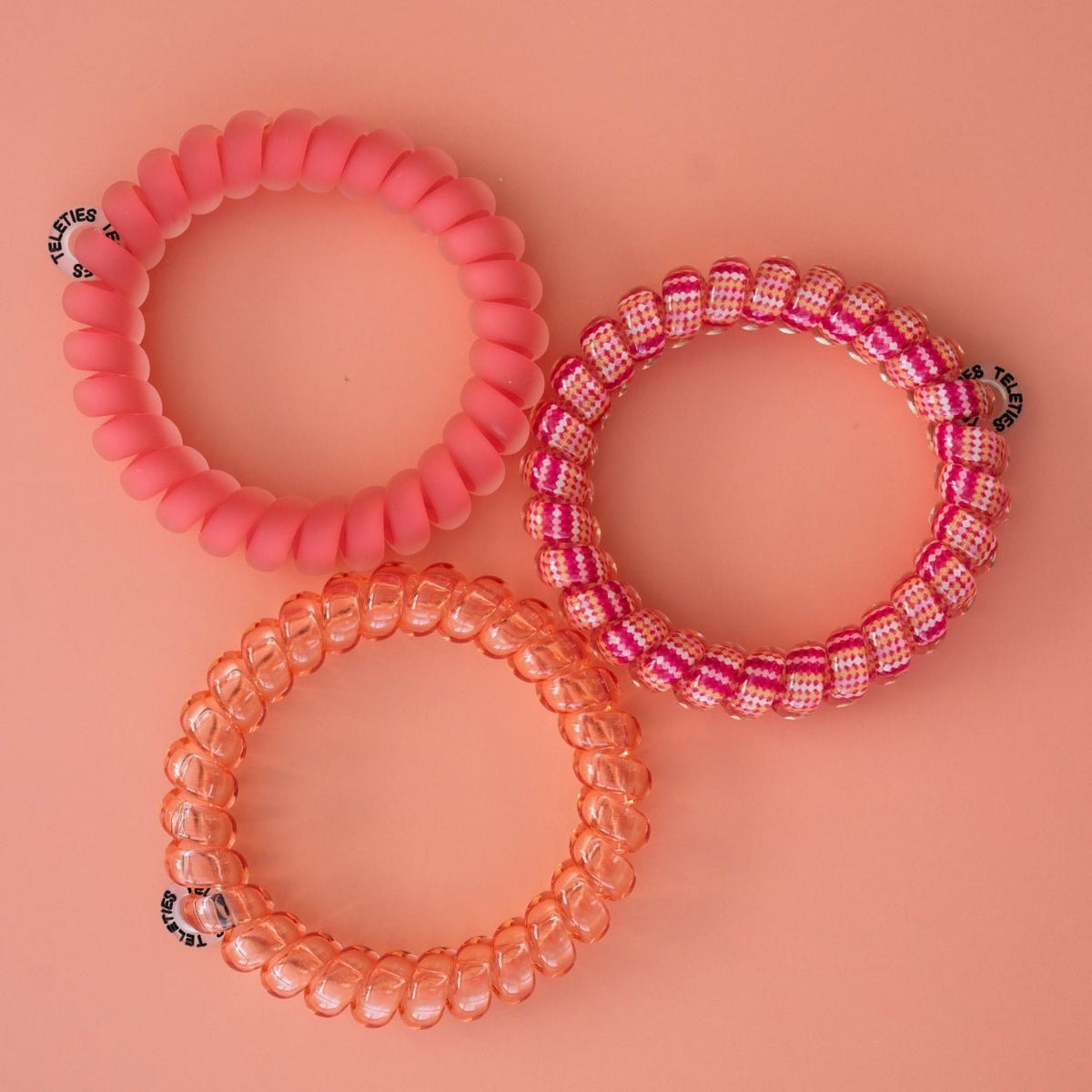 Dreamsicle Large Hair Ties | Orange & Pink 3-Pack | TELETIES