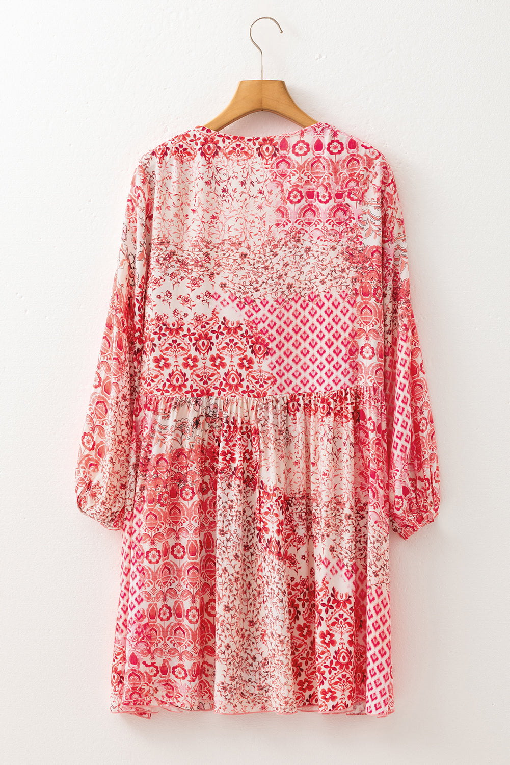 Melody Floral Tassel Tie Long Sleeve Mini Dress