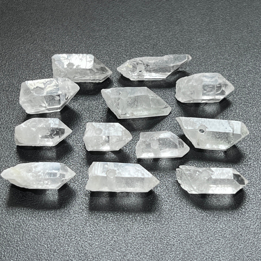 Drilled Clear Quartz Crystal Points (2mm Hole) Pendant Beads