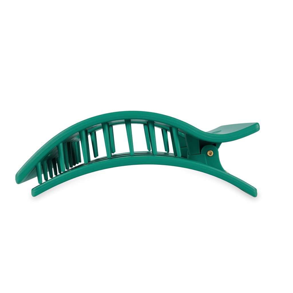 Fir Real Large Flat Rectangle Hair Clip | TELETIES 4" Nearly Unbreakable Matte Green Claw Clip