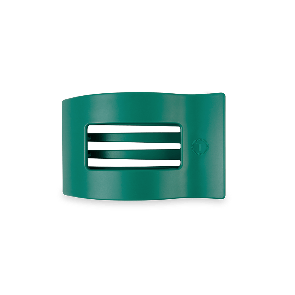 Fir Real Small Flat Rectangle Hair Clip | TELETIES 3.25" Nearly Unbreakable Matte Green Claw Clip