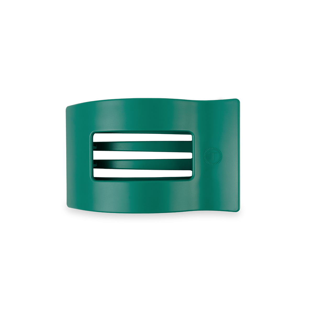 Fir Real Small Flat Rectangle Hair Clip | TELETIES 3.25" Nearly Unbreakable Matte Green Claw Clip