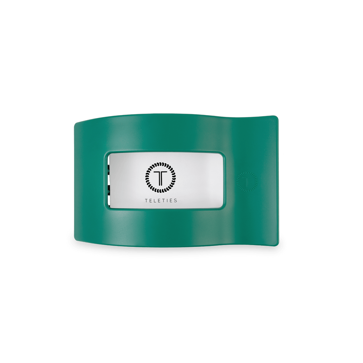 Fir Real Small Flat Rectangle Hair Clip | TELETIES 3.25" Nearly Unbreakable Matte Green Claw Clip