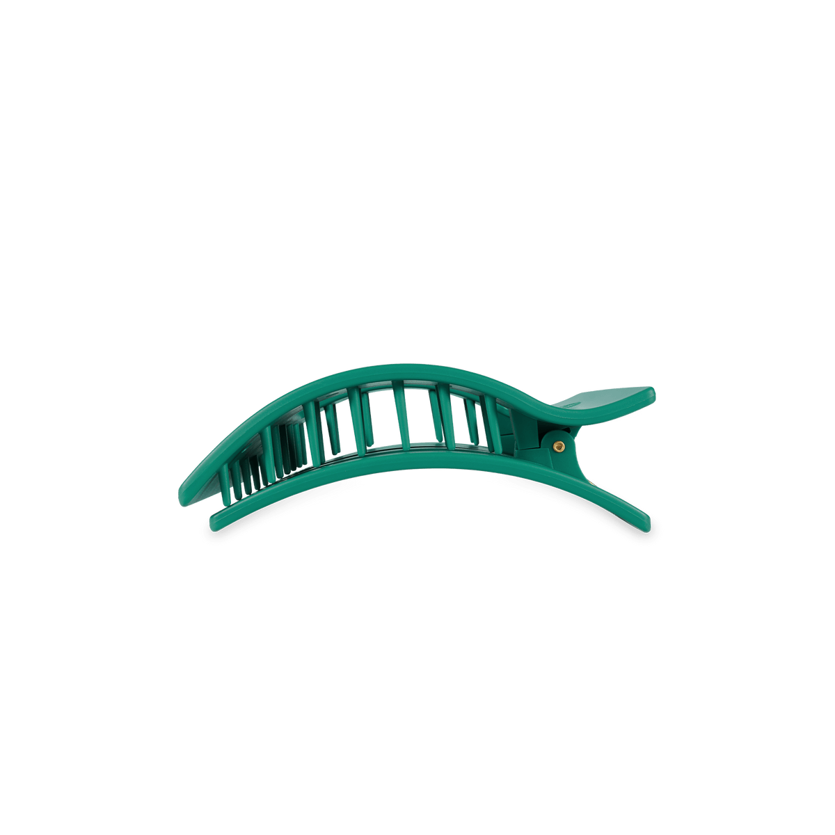 Fir Real Small Flat Rectangle Hair Clip | TELETIES 3.25" Nearly Unbreakable Matte Green Claw Clip