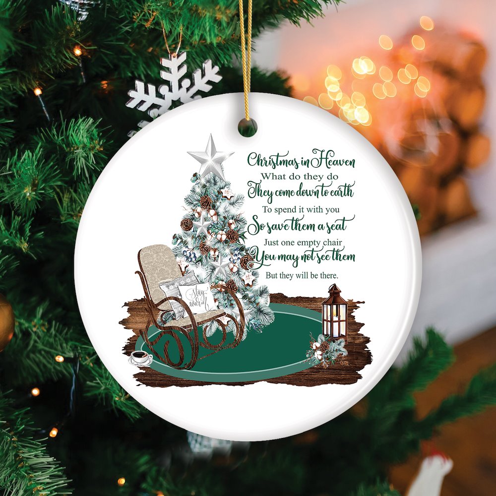 Christmas in Heaven Sentimental Memorial Quote Ceramic Ornament Bundle