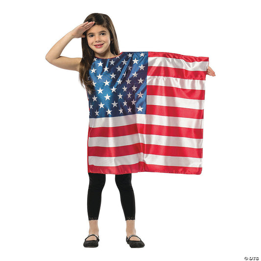 Girl's American Flag Dress Costume - Medium