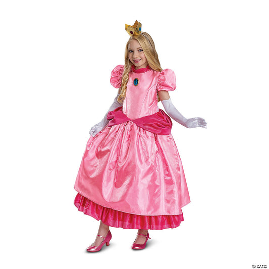 Girl's Elevated Super Mario Bros Princess Peach Costume - Medium 7-8