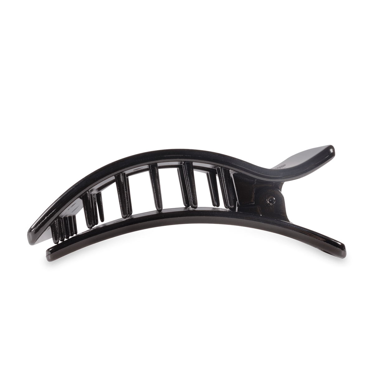 Jet Black Large Flat Rectangle Hair Clip | TELETIES 4" Nearly Unbreakable Black Claw Clip