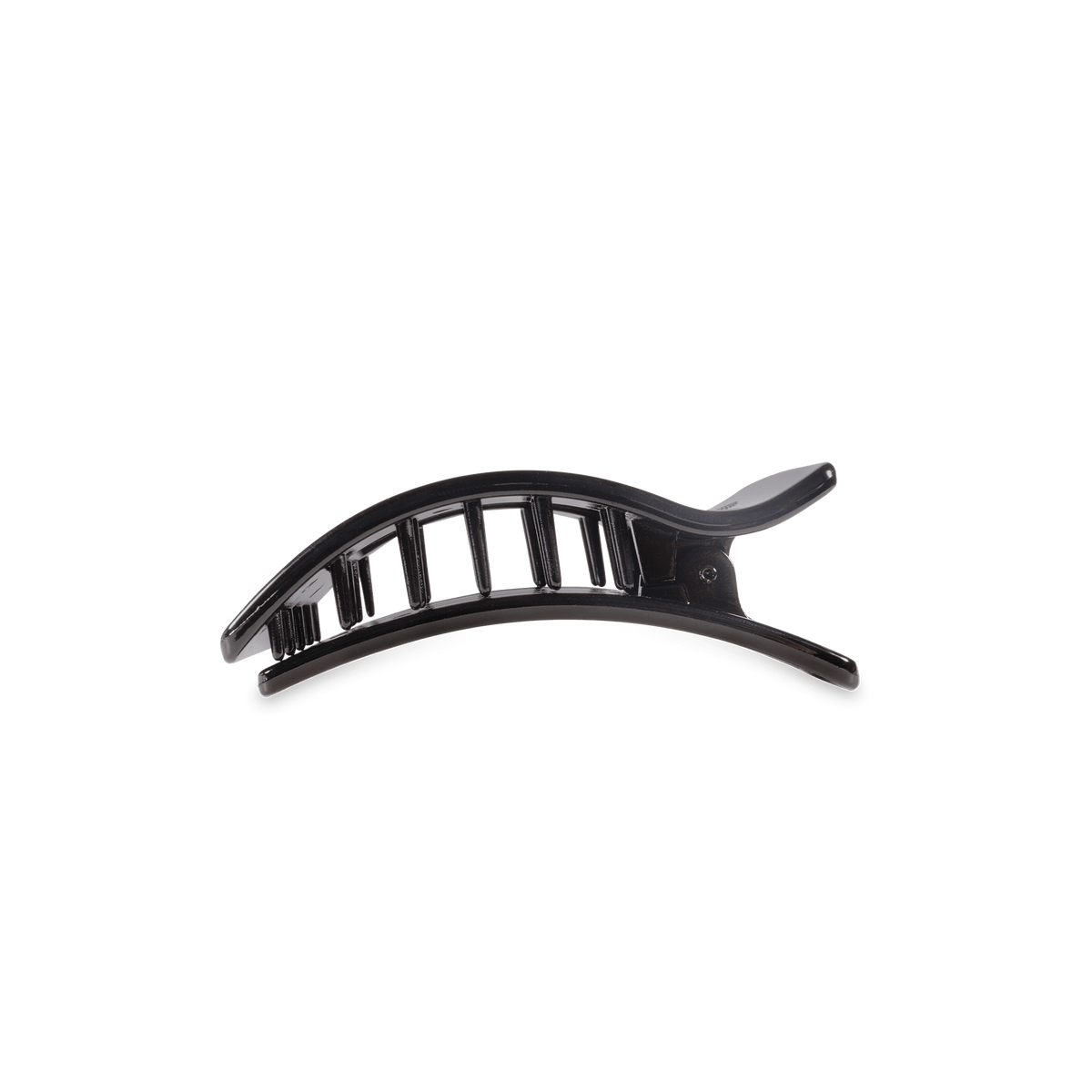 Jet Black Small Flat Rectangle Hair Clip | TELETIES 3.25" Nearly Unbreakable Black Claw Clip