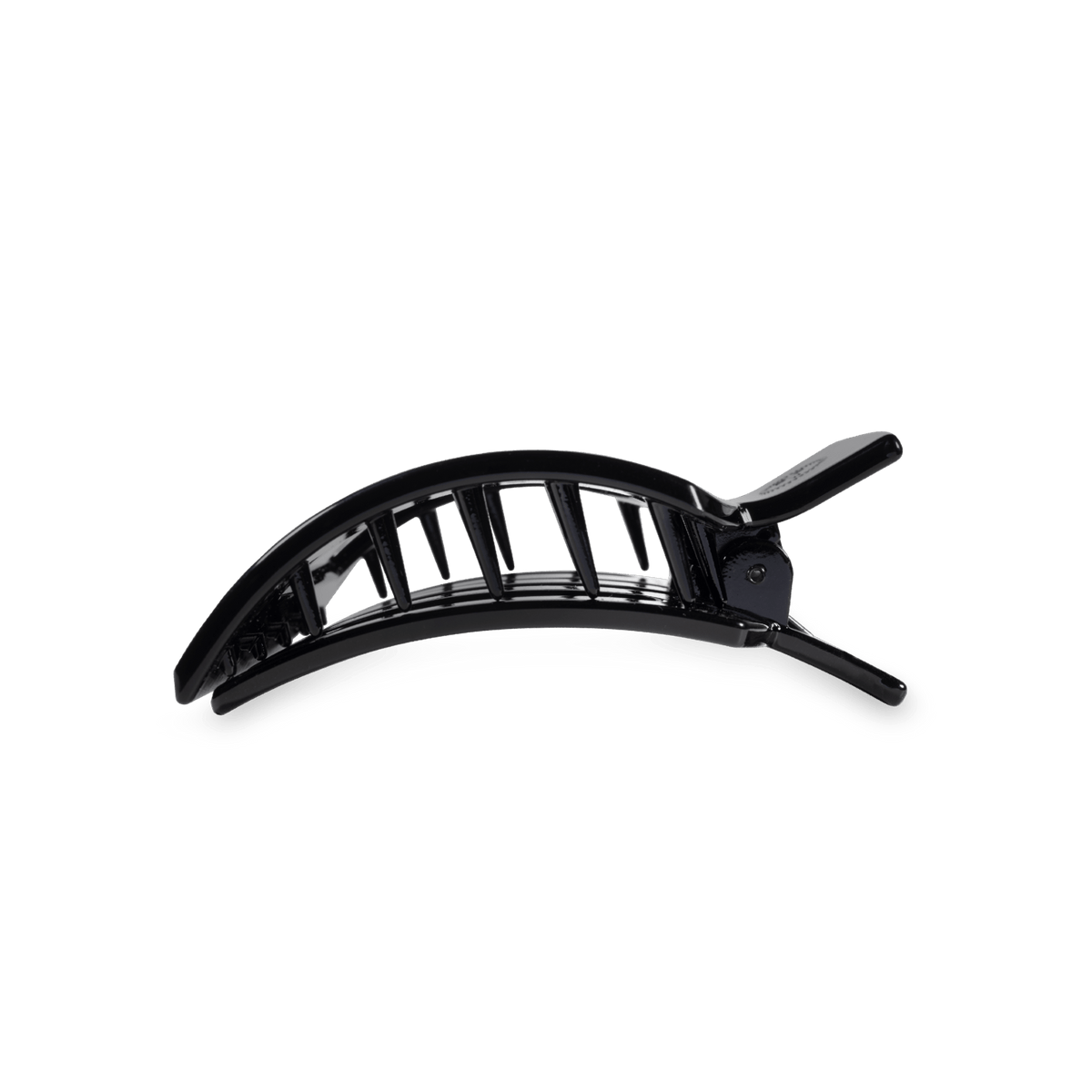 Jet Black Small Flat Square Hair Clip | TELETIES 3.4" Nearly Unbreakable Black Claw Clip