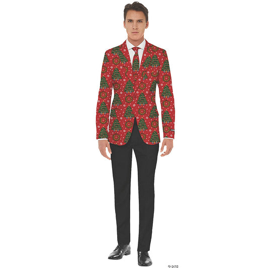 Men's Christmas Trees Jacket & Tie Set - XL