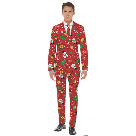 Men's Red Icon Christmas Suit - Large