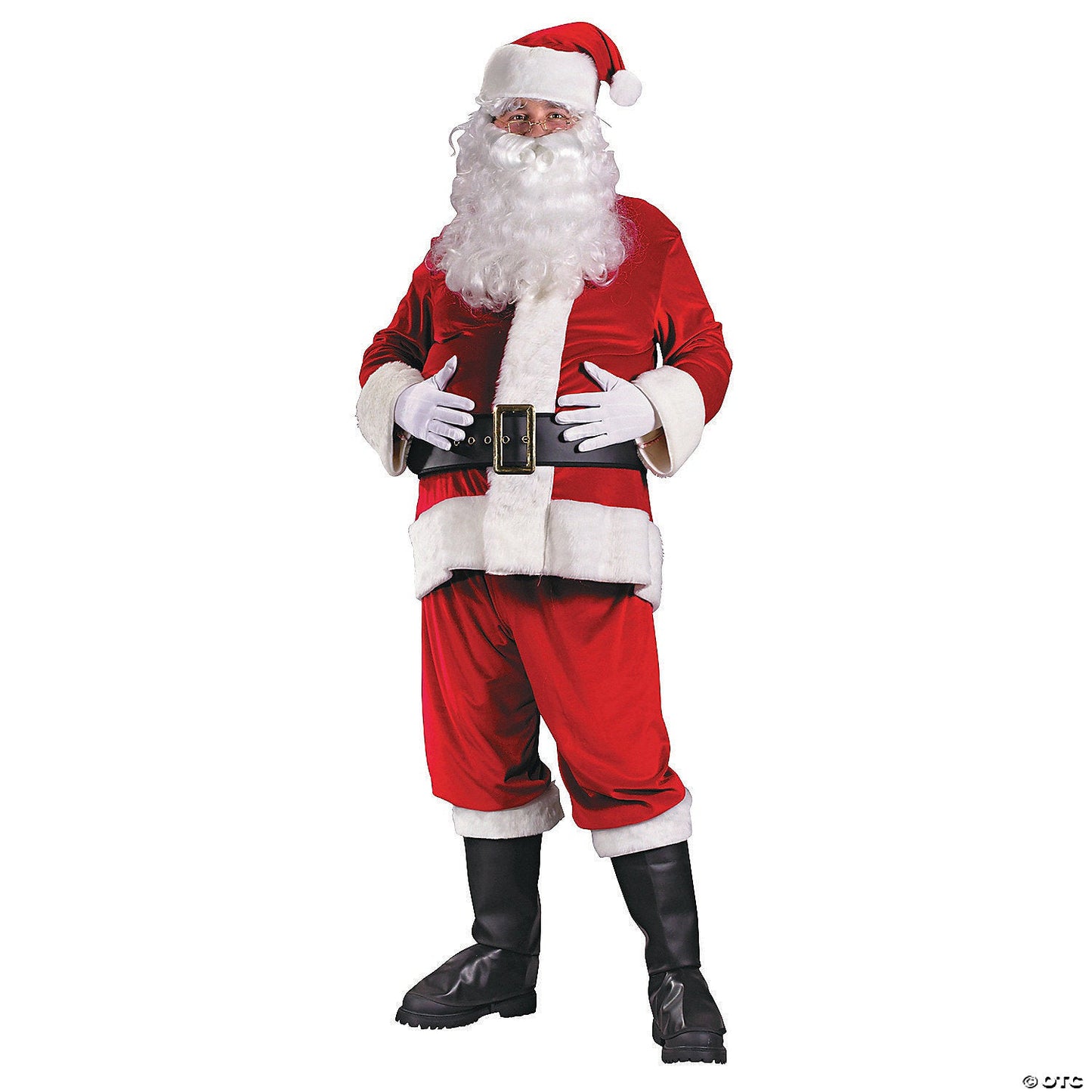 Men's Rich Velour Santa Suit Costume - Large