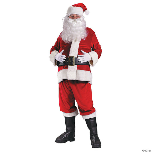 Men's Rich Velour Santa Suit Costume - Large