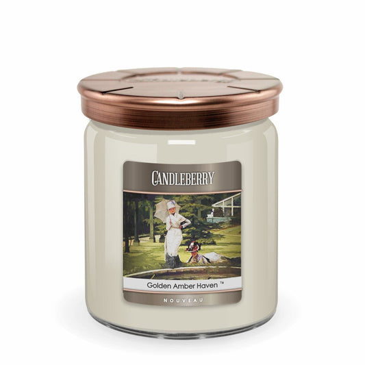 NOUVEAU™ - Golden Amber Haven™, 3 - Wick, Candy Jar Candle