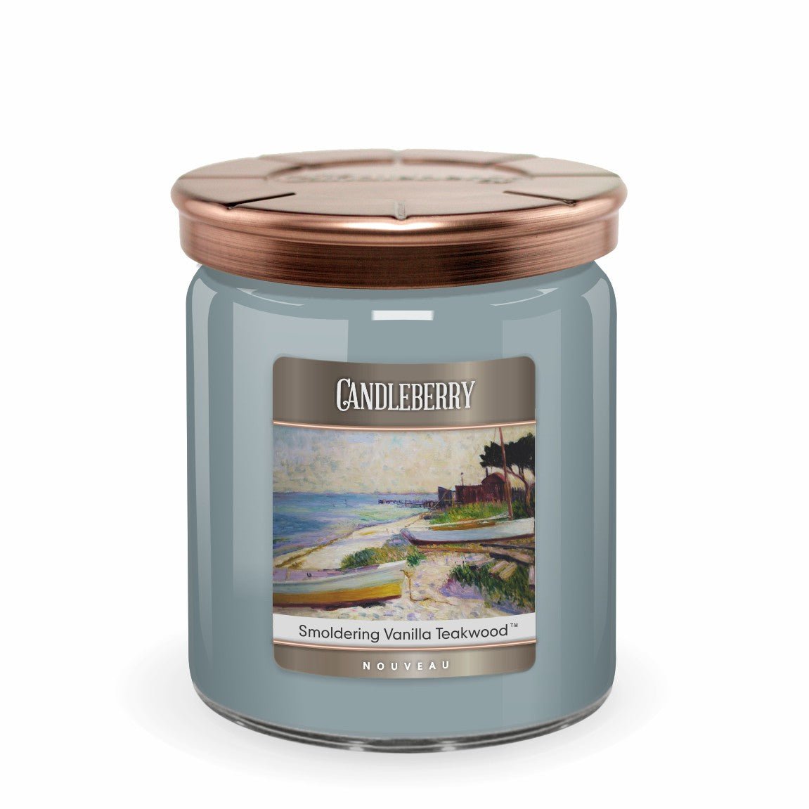 NOUVEAU™ - Smoldering Vanilla Teakwood™, 3 - Wick, Candy Jar Candle