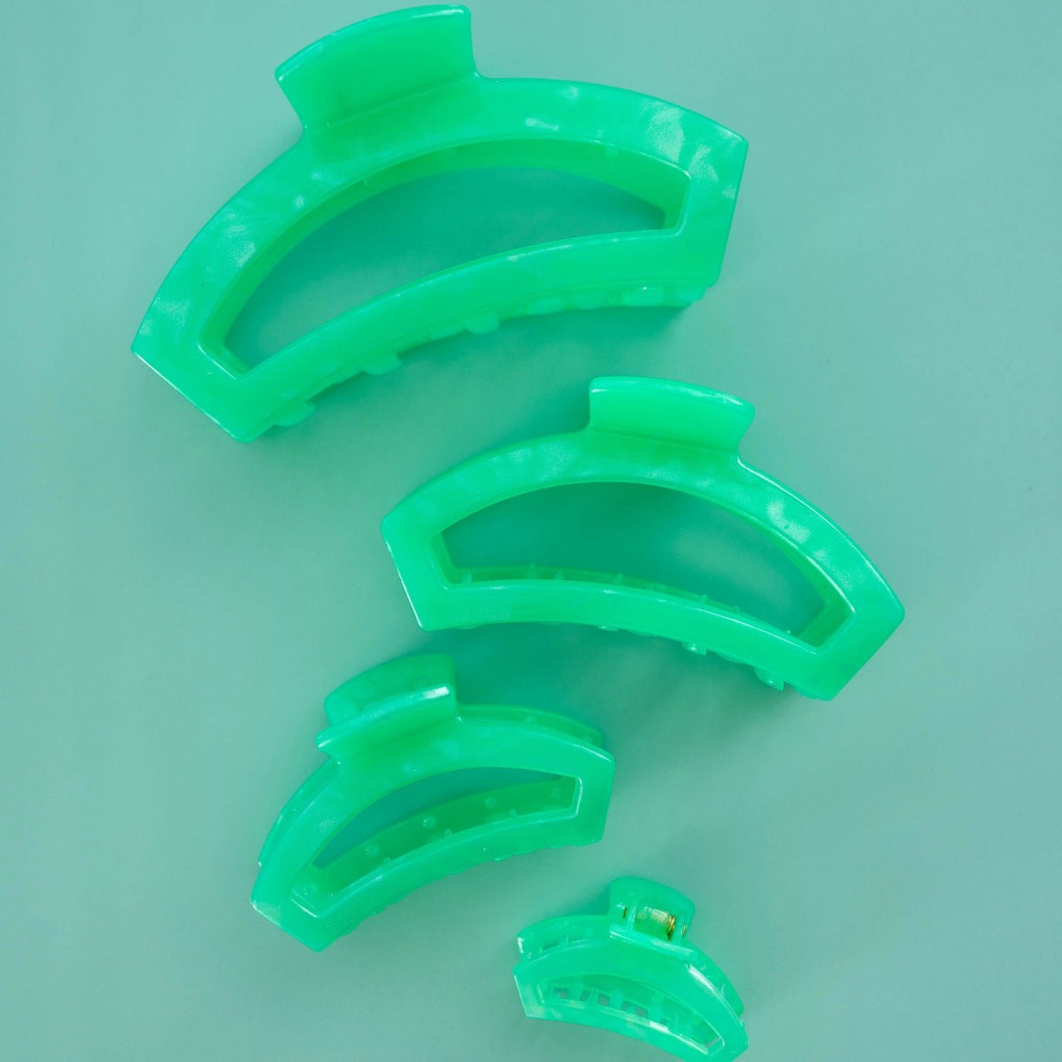 Spring Splash Tiny Open Hair Clip | Green Bendable Teeth Clip | TELETIES
