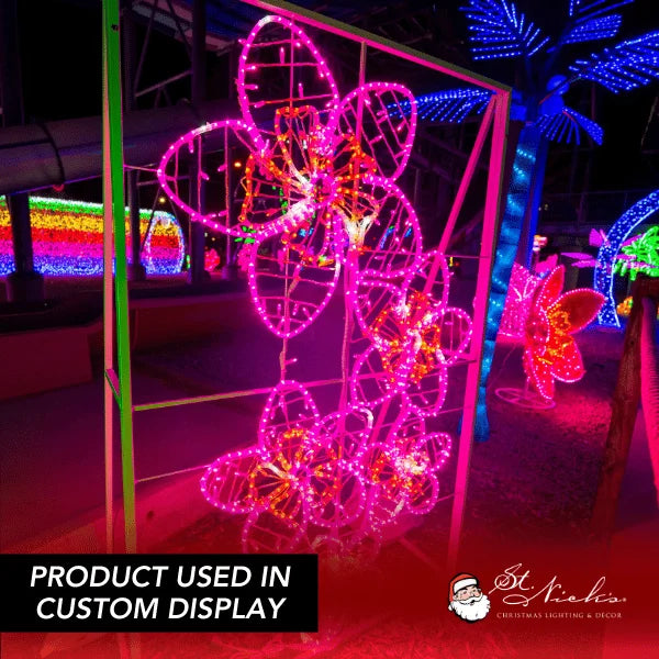 LED Mini Lights 5MM Pink Twinkle Green Wire - 6" Spacing